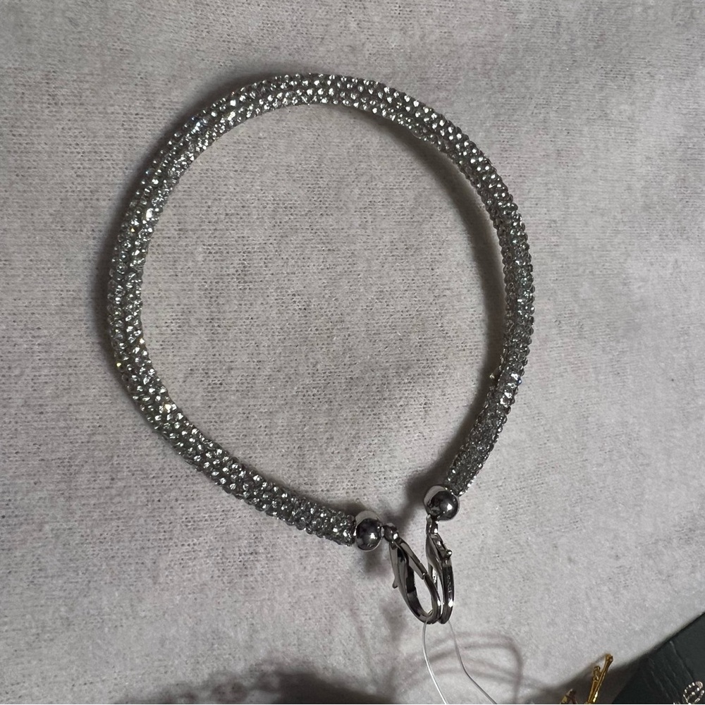 Bebe Silver Rhinestone Clutch Handbag - Picture 9 of 11